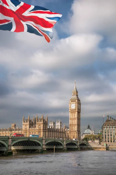 Big Ben Con Puente Londres Inglaterra Reino Unido — Foto de Stock