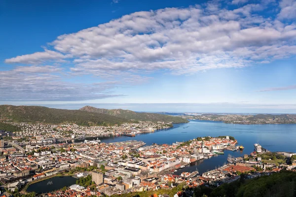 Beau Panorama Bergen Depuis Floyen Norvège — Photo