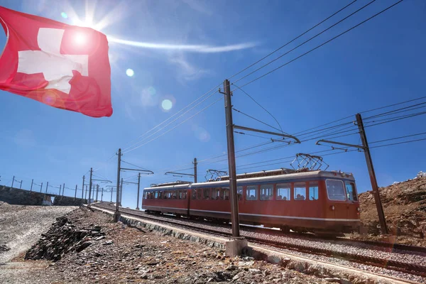 Gornergrat Bahn Den Schweizer Alpen Gebiet Zermatt Schweiz — Stockfoto
