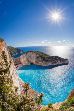 Batık Zakynthos Adası Yunanistan ile Navagio plaj