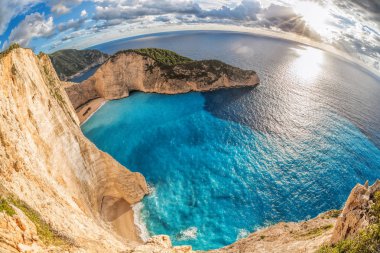 Batık Zakynthos Adası Yunanistan ile Navagio plaj