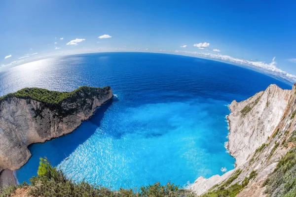 Пляж Navagio Кораблекрушением Острове Закинф Греции — стоковое фото