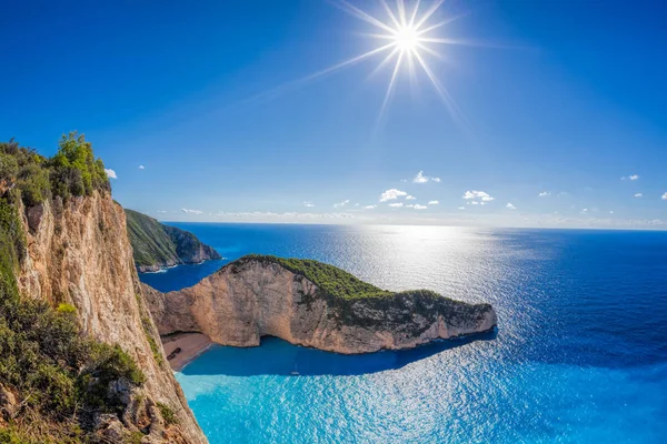 Navagio Playa Con Naufragio Isla Zakynthos Grecia —  Fotos de Stock