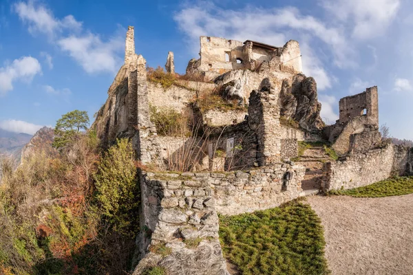 Πανόραμα Του Κάστρου Duernstein Κατά Διάρκεια Του Φθινοπώρου Στο Wachau — Φωτογραφία Αρχείου
