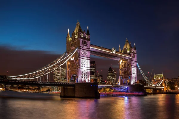 Tower Bridge Natten London England Storbritannien — Stockfoto
