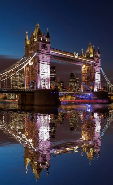 Tower Bridge Noche Londres Inglaterra Reino Unido — Foto de Stock