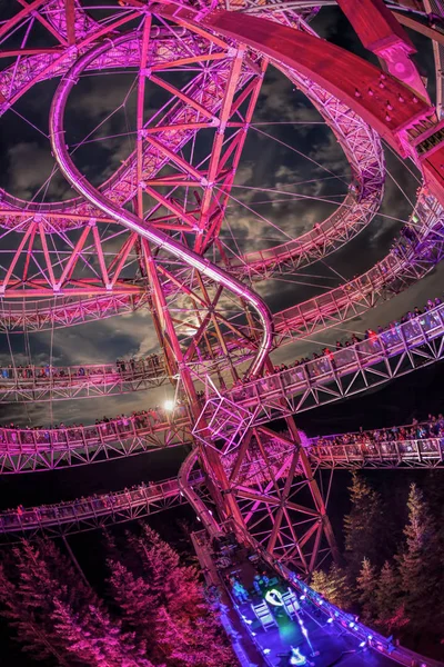 Sky walk against night sky