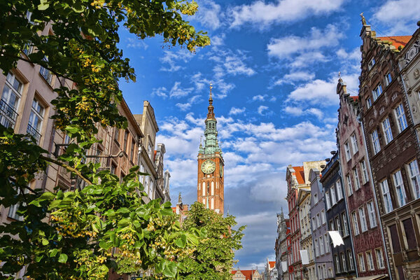 Gdansk city with town hall in Poland