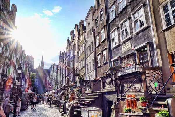 Downtown of Gdansk with street in Poland — Stock Photo, Image