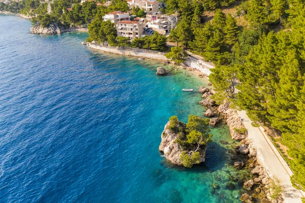 Brela Dalmaçya Hırvatistan Küçük Adalı Ünlü Punta Rata Plajı — Stok fotoğraf