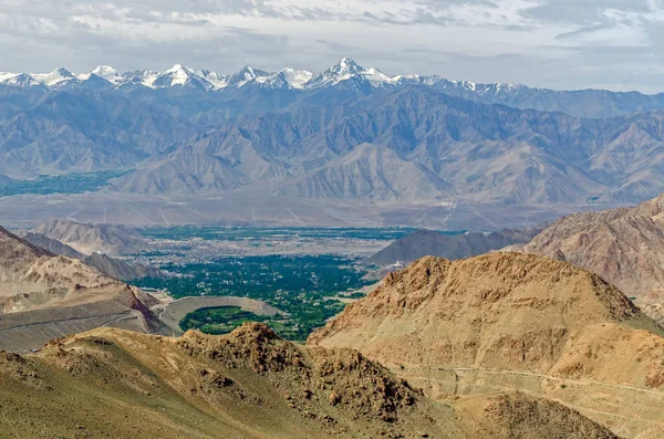 Nubra Vadisi Hindistan Ile Yoluna Shyok Nehir Akar — Stok fotoğraf