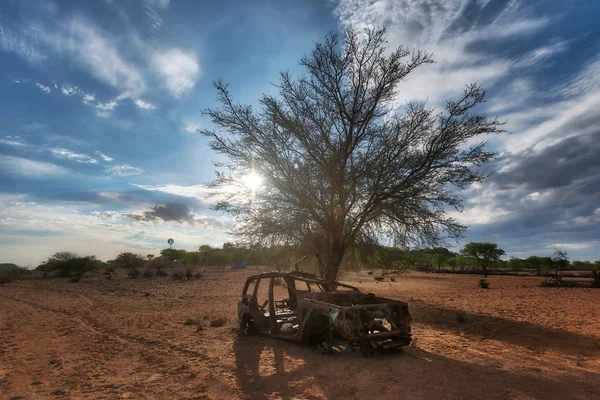 Velhos Carros Enferrujados Deserto Namib Tomadas Janeiro 2018 — Fotografia de Stock