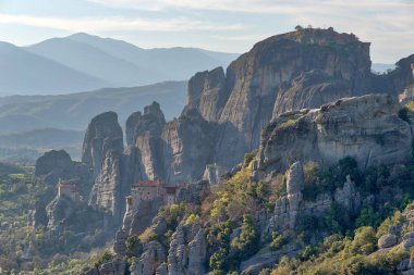Meteora, Kuzey Yunanistan'ın bahar 2018 manastırda