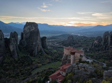 Meteora, Kuzey Yunanistan'ın bahar 2018 manastırda