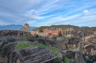 Meteora, Kuzey Yunanistan'ın bahar 2018 manastırda