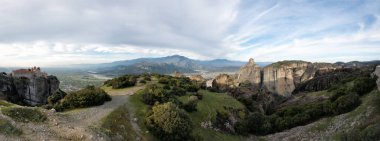 Meteora, Kuzey Yunanistan'ın bahar 2018 manastırda