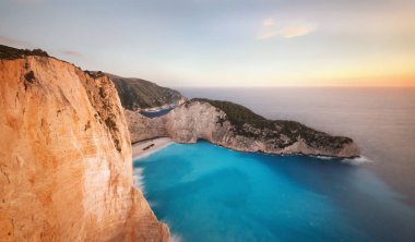 Zakynthos batık plaj uçuruma alınan bahar 2018 yılında Yunanistan