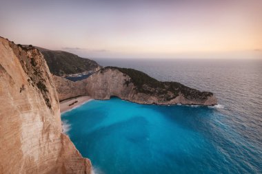 Zakynthos batık plaj uçuruma alınan bahar 2018 yılında Yunanistan