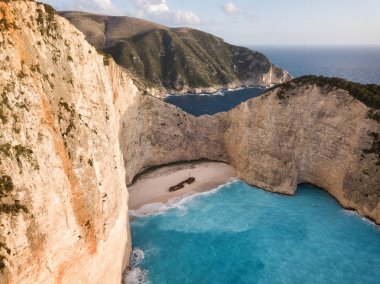 Zakynthos batık plaj uçuruma alınan bahar 2018 yılında Yunanistan