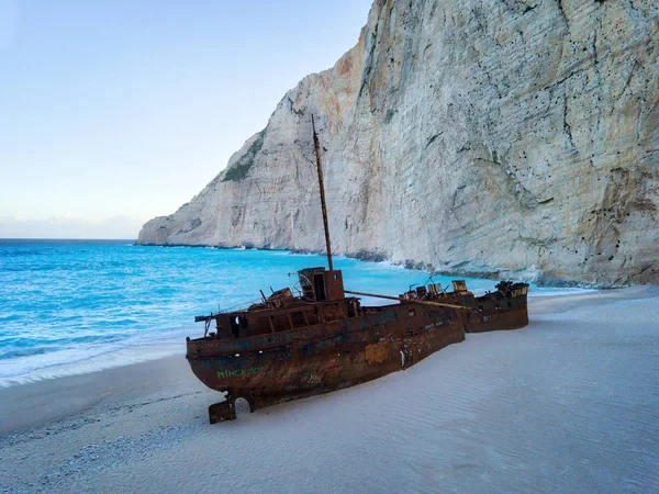 Zakynthos Shipwreck Beach Das Falésias Grécia Tomadas Primavera 2018 — Fotografia de Stock