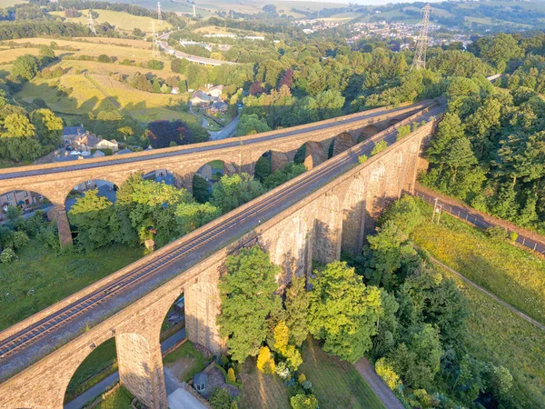 Kettős Vasúti Híd Peak District Egyesült Királyság 2018 Ban Tett — Stock Fotó