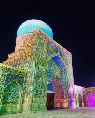 Şehir Merkezi Semerkant Özbekistan'ın Registan Meydanı