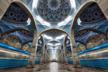 Simetrik Metro İstasyonu mimarisine Merkez Taşkent, Özbekistan'a