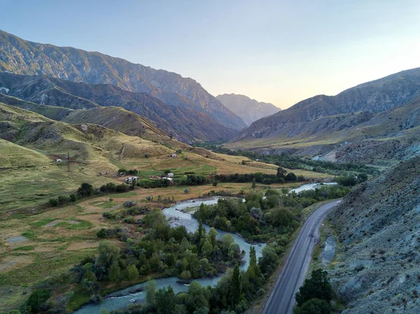 Alsó Narin Folyó Kanyonja Kirgizisztán Augusztus 2018 Ban Tett — Stock Fotó