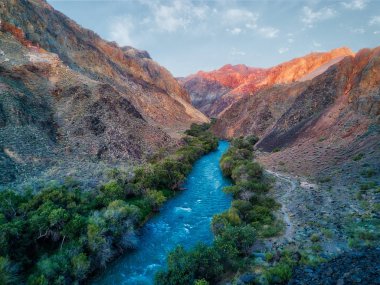 River through Charyn Canyon in South East Kazakhstan taken in August 2018 taken in hdr clipart
