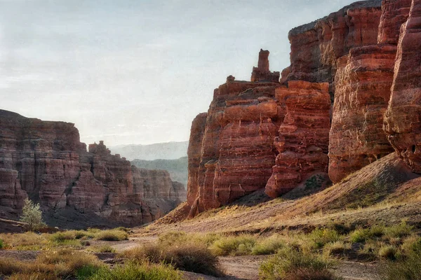 Charyn Canyon Sureste Kazajstán Tomada Agosto 2018 Tomada Hdr — Foto de Stock