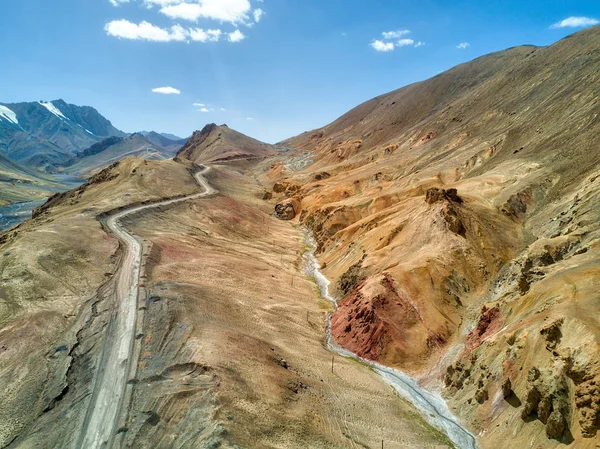 Longo Estrada Pamir Tomada Tajiquistão Agosto 2018 Tomada Hdr — Fotografia de Stock