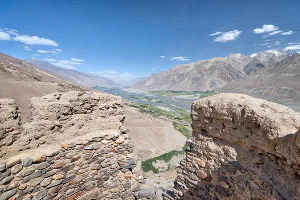 Yamchun Castle Wakhans Korridor Med Utsikt Över Afghanistan Taget Tadzjikistan — Stockfoto