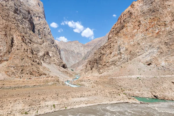 Pamir Αυτοκινητόδρομο Στο Διάδρομο Wakhan Λαμβάνονται Στο Τατζικιστάν Αυγούστου 2018 — Φωτογραφία Αρχείου