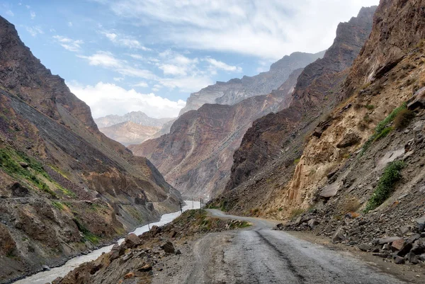 Pamir Αυτοκινητόδρομο Στο Διάδρομο Wakhan Λαμβάνονται Στο Τατζικιστάν Αυγούστου 2018 — Φωτογραφία Αρχείου