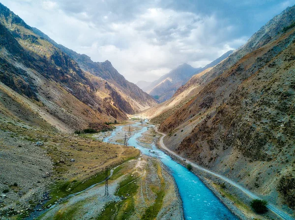 Cruzando Paso Khaburabot Autopista Pamir Tomada Tayikistán Agosto 2018 Tomada — Foto de Stock