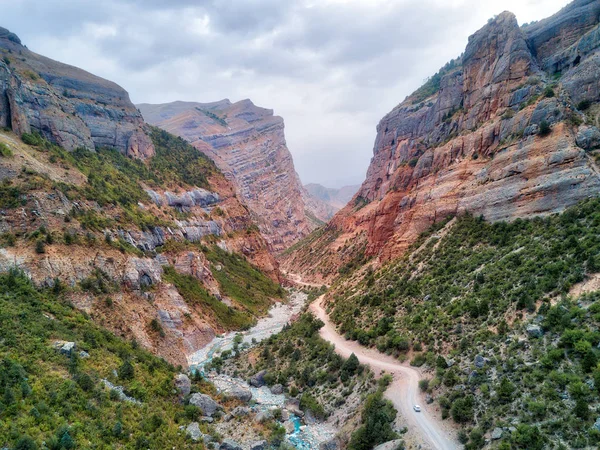 Διέλευση Khaburabot Pass Στον Αυτοκινητόδρομο Pamir Λαμβάνονται Στο Τατζικιστάν Αυγούστου — Φωτογραφία Αρχείου