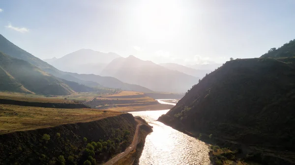 River Pamir Highway Taken Tajikistan August 2018 Taken Hdr — Stock Photo, Image