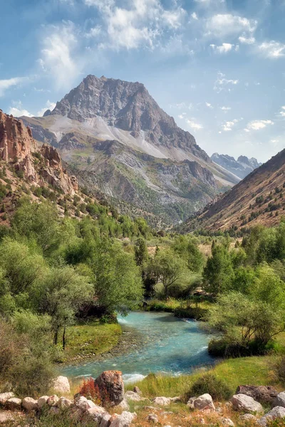 Fan Mountain River Stone Hut Tomadas Tajiquistão Agosto 2018 Tomadas — Fotografia de Stock