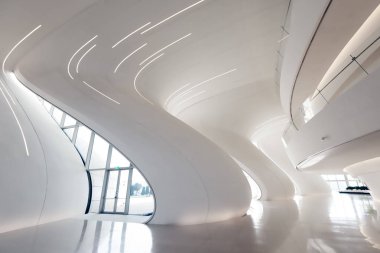 Haydar Aliyev Merkezi mimari, Bakü, Azerbaycan Ocak 2019 alınan