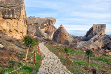 Qobustan Milli Parkı Doğu Azerbaycan Bakü, Ocak 2019 alınan yakın