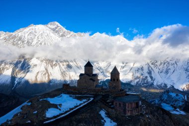 Gergeti Trinity Church in Northern Georgia, taken in April 2019\
