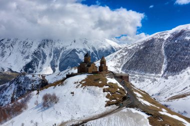 Gergeti Trinity Church in Northern Georgia, taken in April 2019\