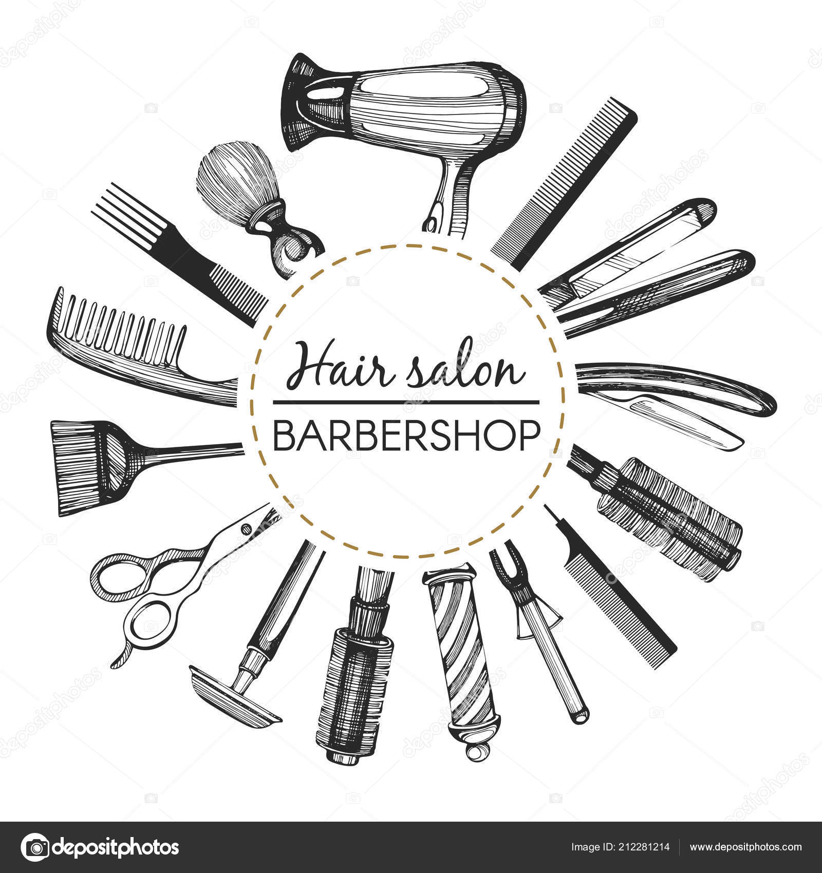 Vector Frame Hair Salon — Stock Vector © Ollimay 212281214