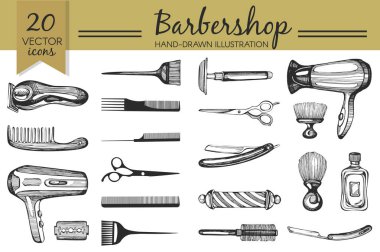 Berber dükkanı için vektör toplama