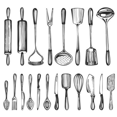 El-beraberlik mutfak eşyaları ile vektör toplama