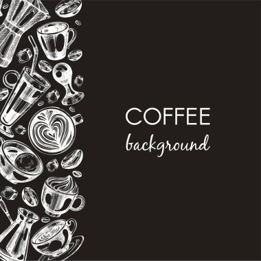 Vektör arka plan tahtada kahve resimli