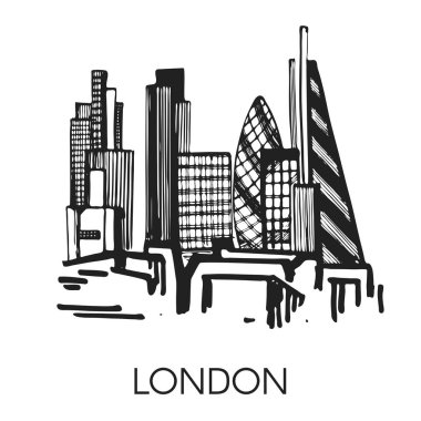  London city sketch vektör çizim