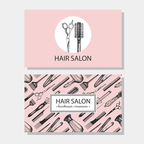 Vector Collection Background Logotype Visit Card Hair Salon Hairdresser — Stock Vector