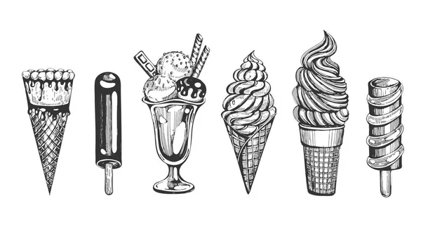 Векторные Иконы Мороженого — стоковый вектор