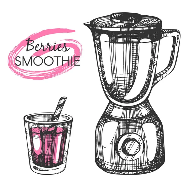 Conjunto Vetores Com Smoothie Desenhado Mão Ilustrações De Stock Royalty-Free